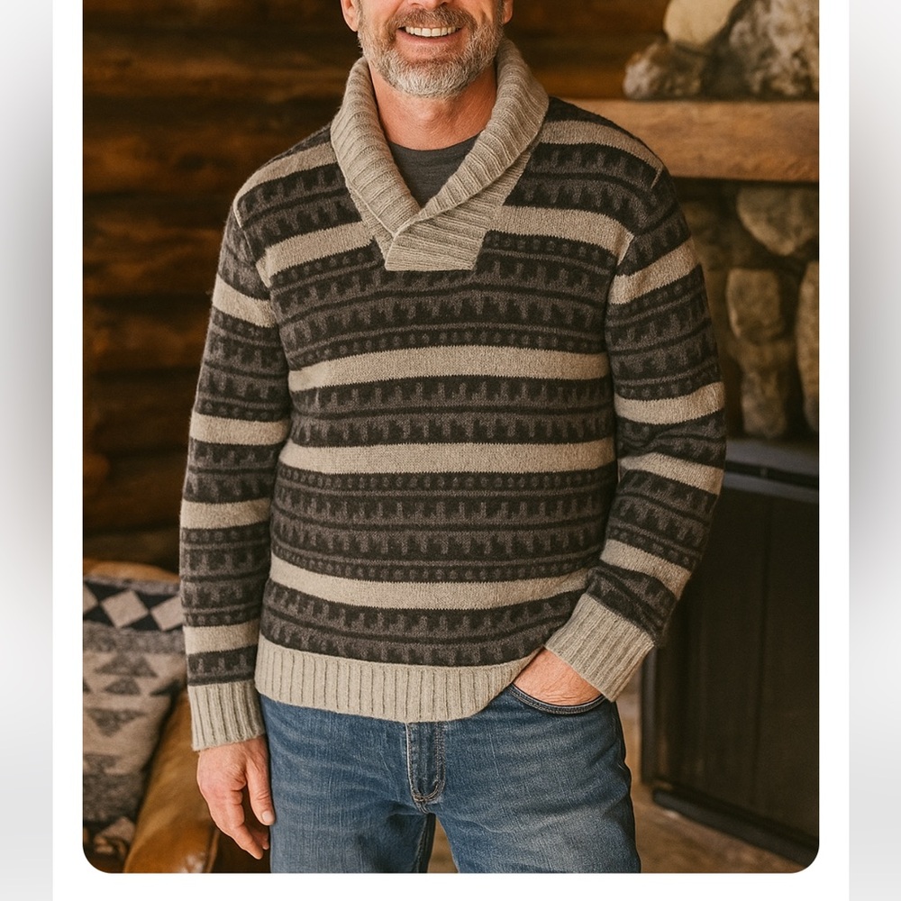 Men’s luxury wool Vince Tribal Southwestern Indian Sweater size XL/L price firm!